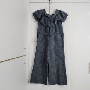 dRA Los Angeles Jumpsuit Size XS Blue 100% Cotton Wide Leg Drawstring